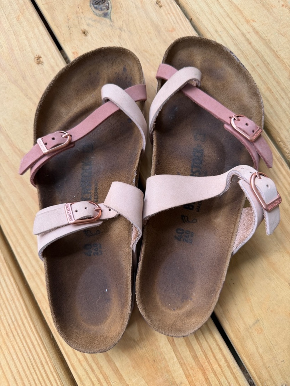Birkenstock Two-Tone Pink Leather Mayari Sandals